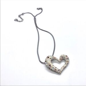 Swarovski Open Heart Stone Pendant Necklace